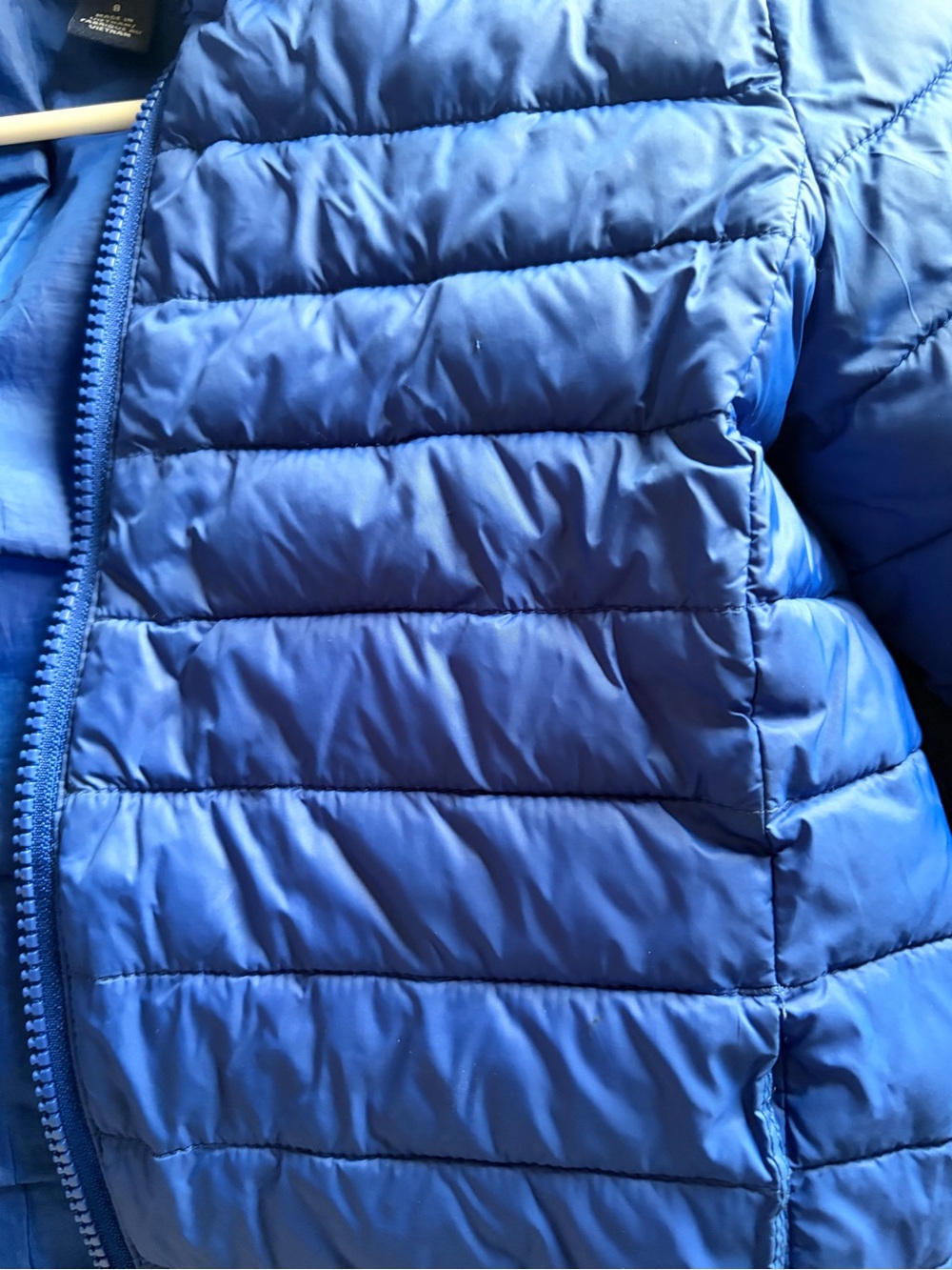 EUC Lands' End Kids Royal Blue Hooded Packable Puffer Jacket - Picture 4 of 4